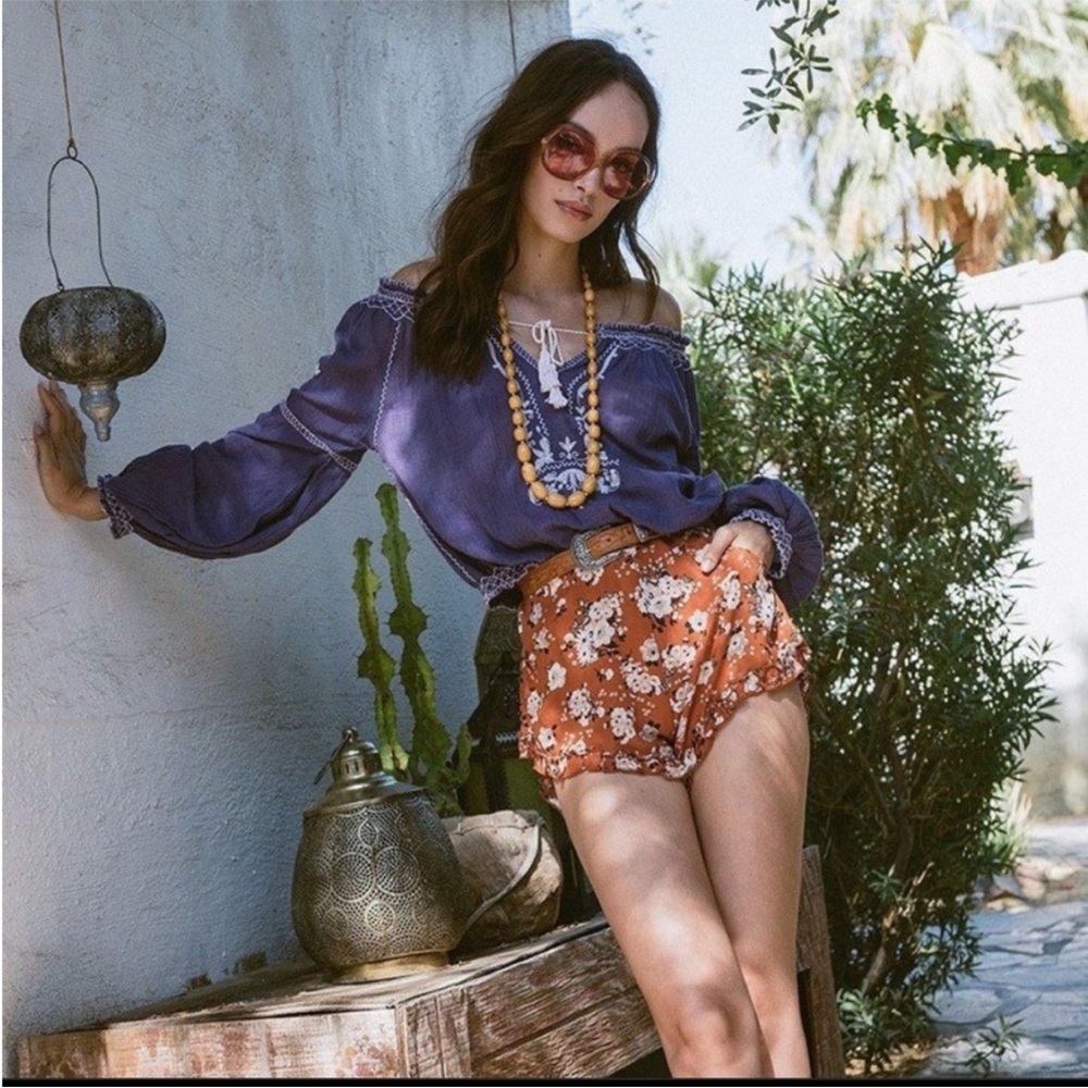 SPELL & THE GYPSY Folklore blouse blue